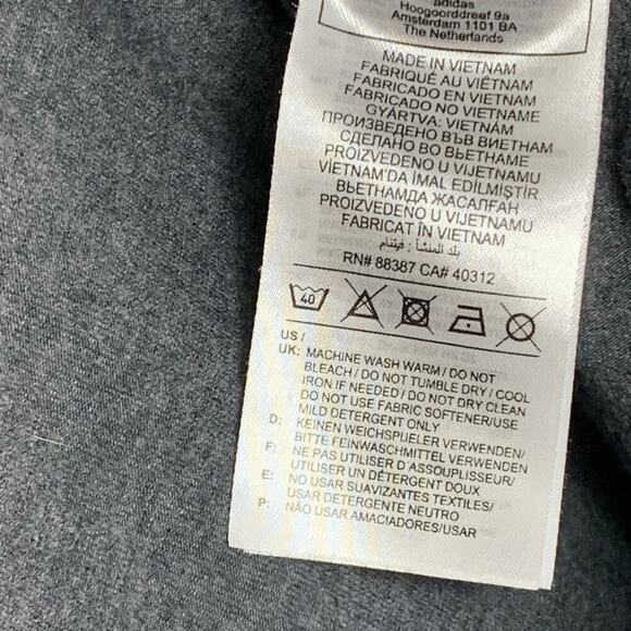 Adidas Grey Athleisure Cotton Blend Leggings w  Black Sporty Stripes - Size XL - Picture 4 of 6